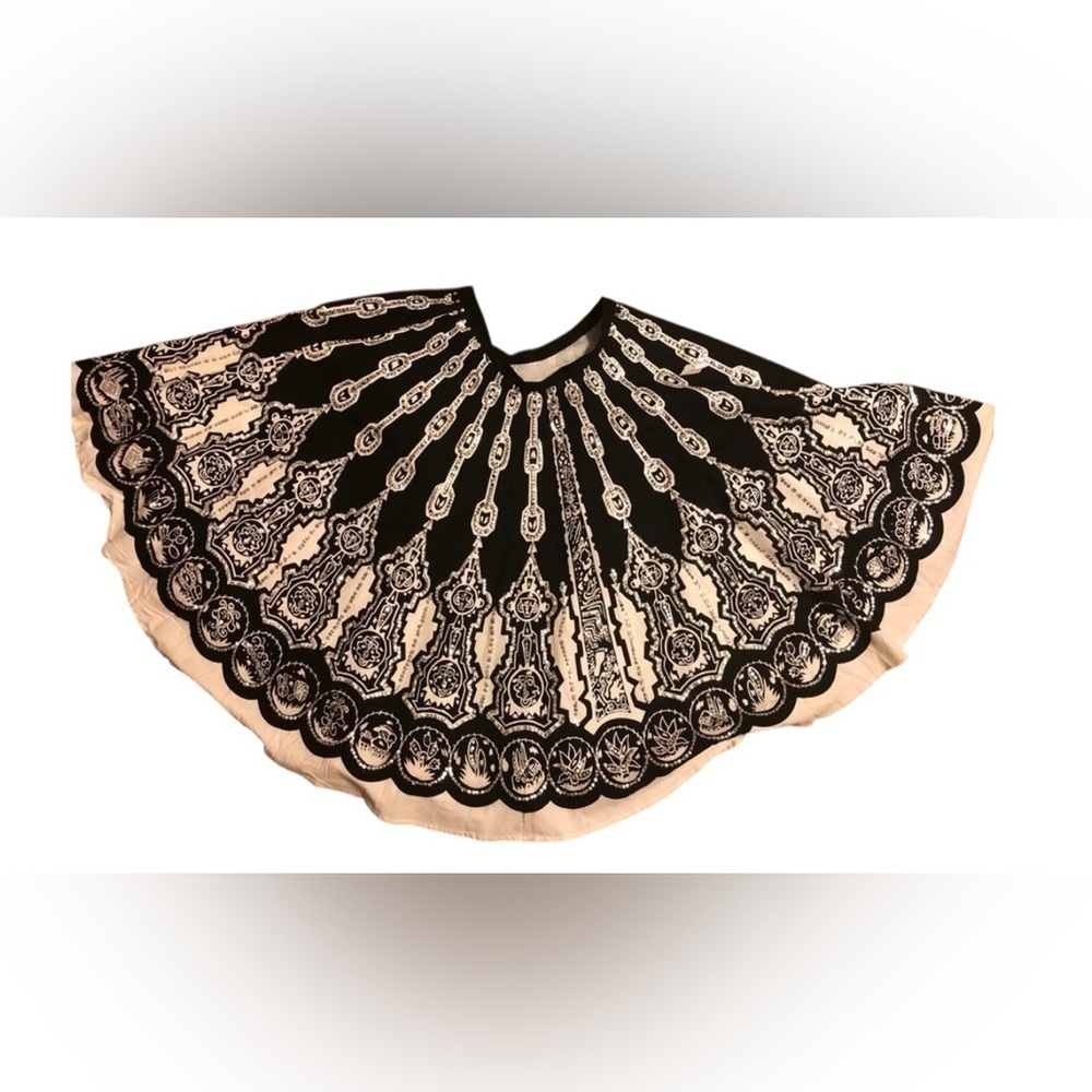 Carol Little Unique Full Circle Skirt Black White Bling Sz 10 Embellished Whimsy